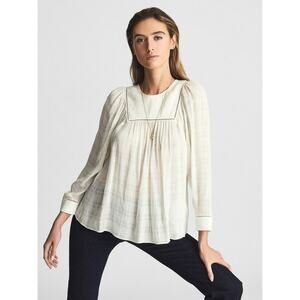 Reiss Marcia Ladder Interest Blouse White Size 6
